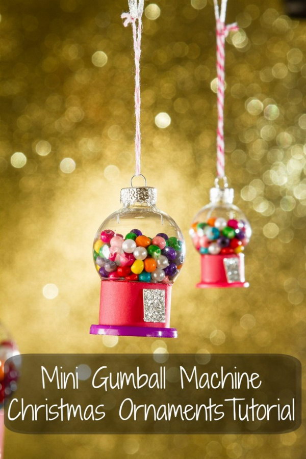 Mini Gumball Machine Christmas Ornament.