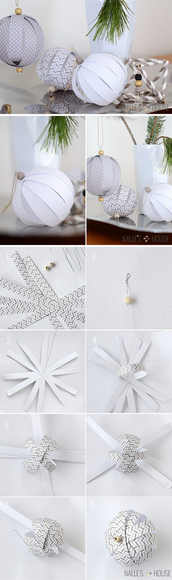 DIY Paper Ball Ornaments. 