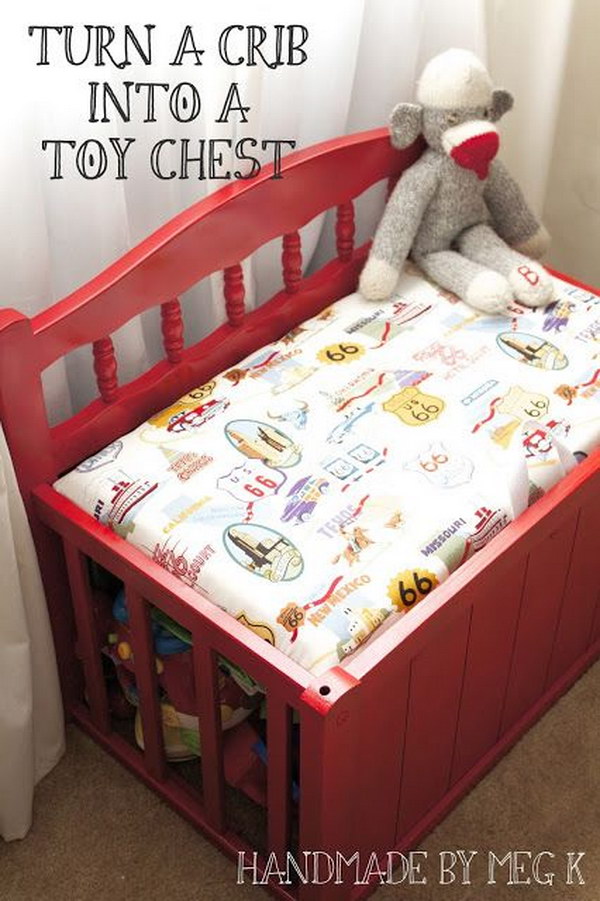 Turn an Old Crib to a New Toy Bench