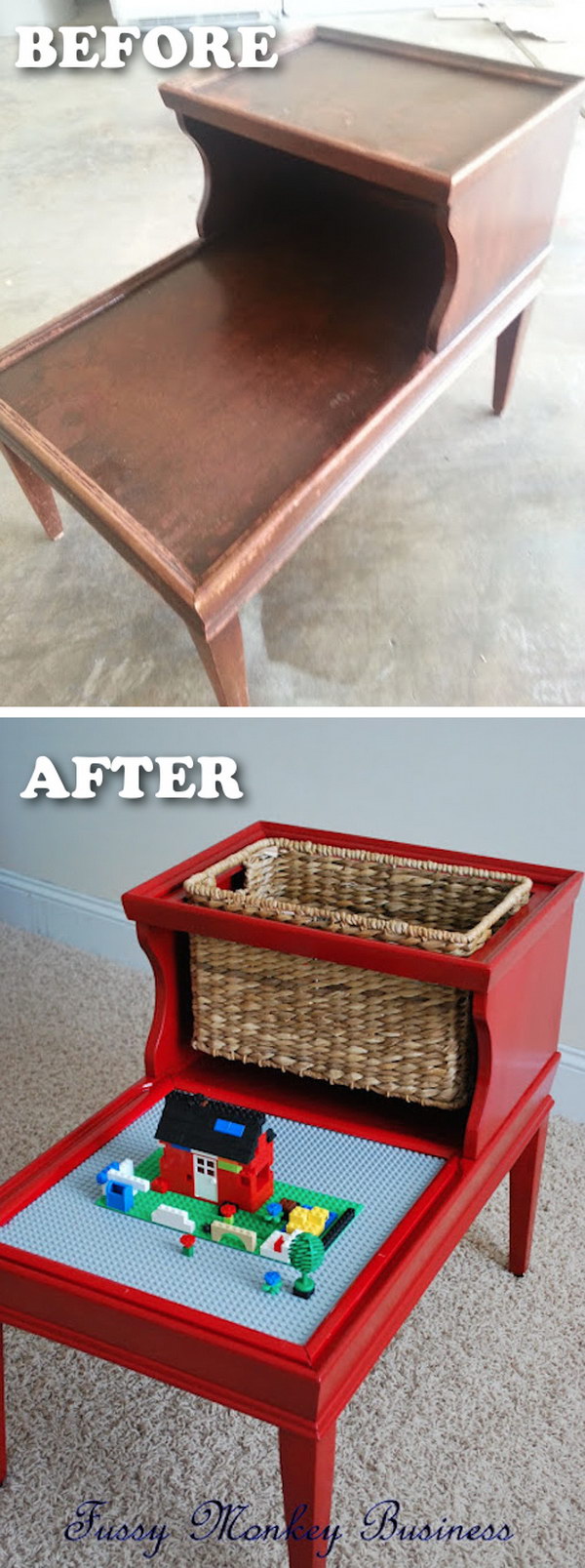 Clever Lego Table Made out of an Old Table