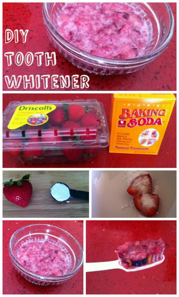 Strawberry, Salt and Baking Soda Tooth Scrub. 