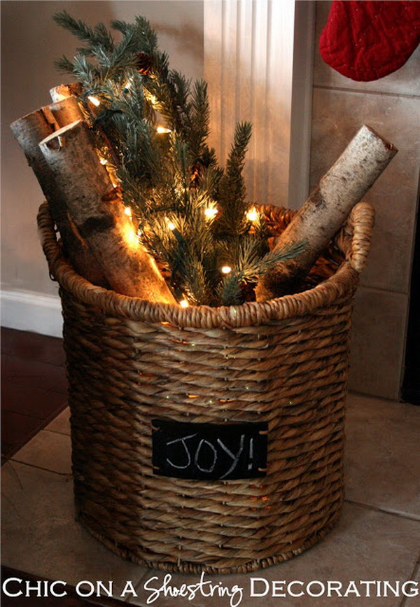 Rustic Christmas Basket for Decoration. 