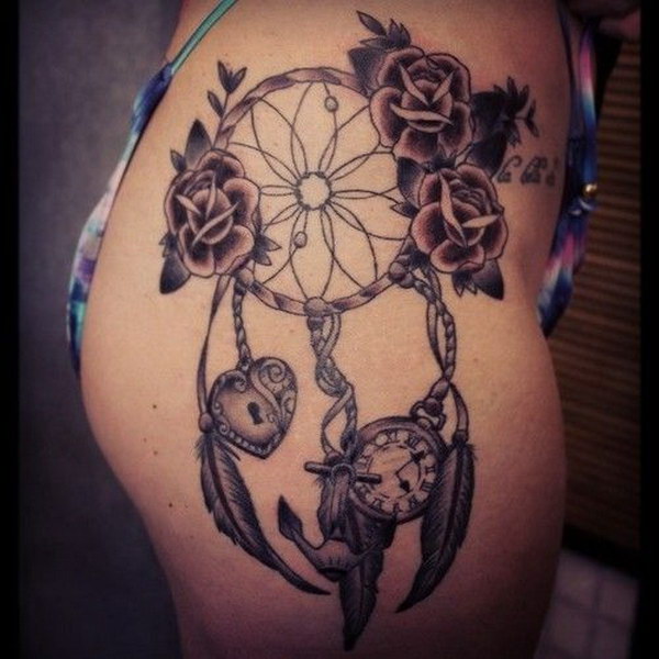 thigh tattoos for women dreamcatcher