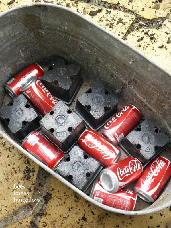 Saving Soil with Old Cans When Planting Deep Planters