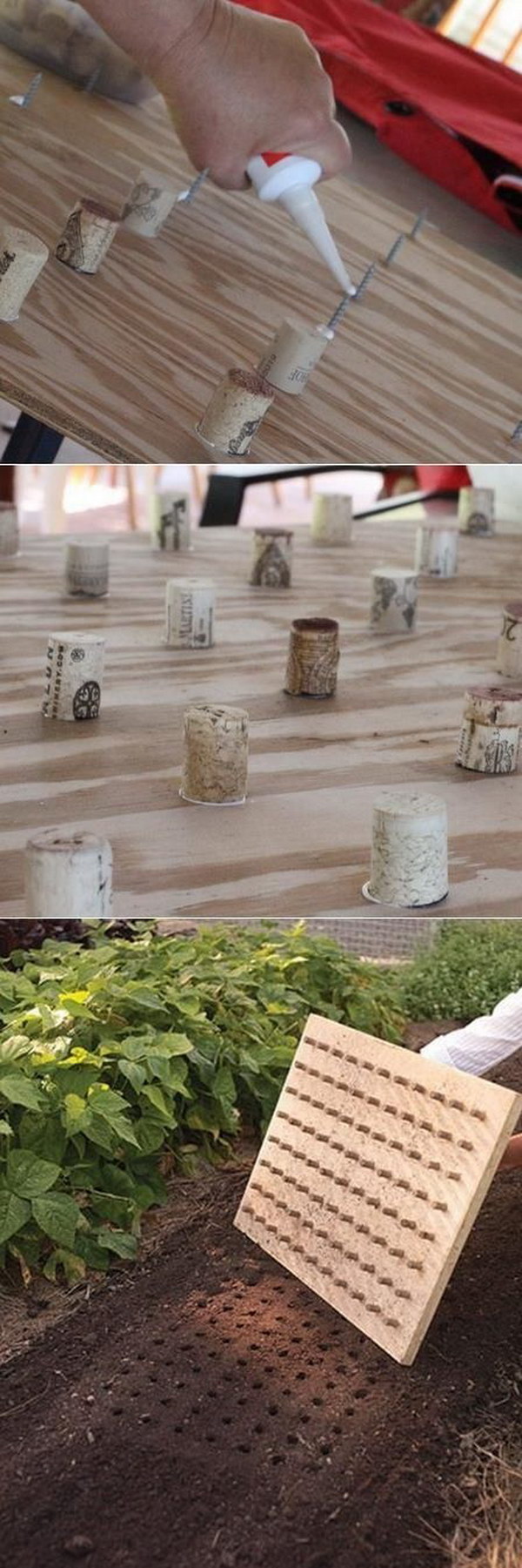 Make an Easy Seed Hole Maker out of Wine Corks and a Piece of Wood