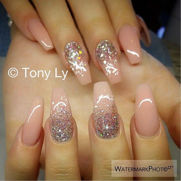 Baby Pink And Gold Acrylic Nails Nail And Manicure Trends