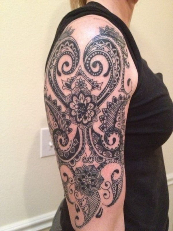 tribal sleeve tattoos for ladies