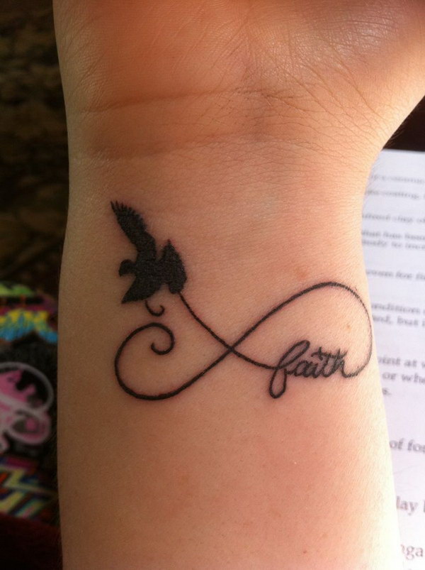 Infinity Faith Bird Tattoo. 