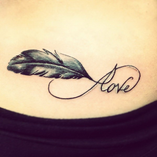 Love and Feather Infinity Tattoo Ideas. 