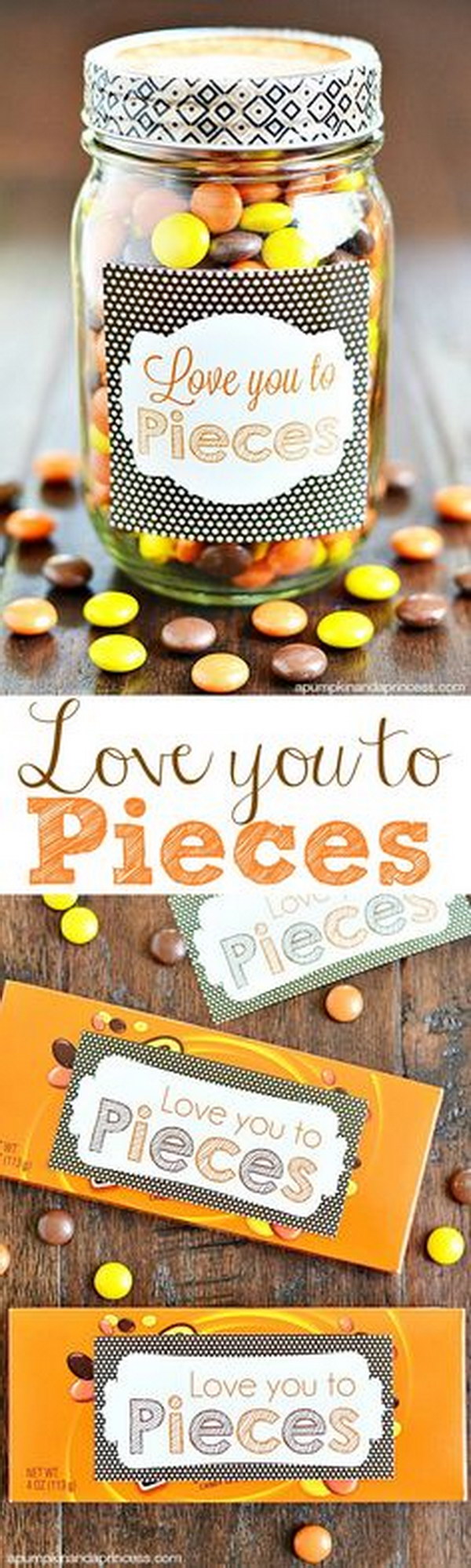 Love You to Pieces Mason Jar Gift