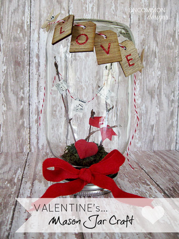 Mason Love Jar Valentine'S Day Setting