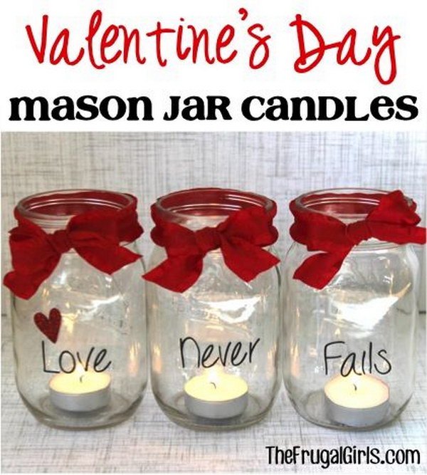 Valentine's Day Mason Jar Candles