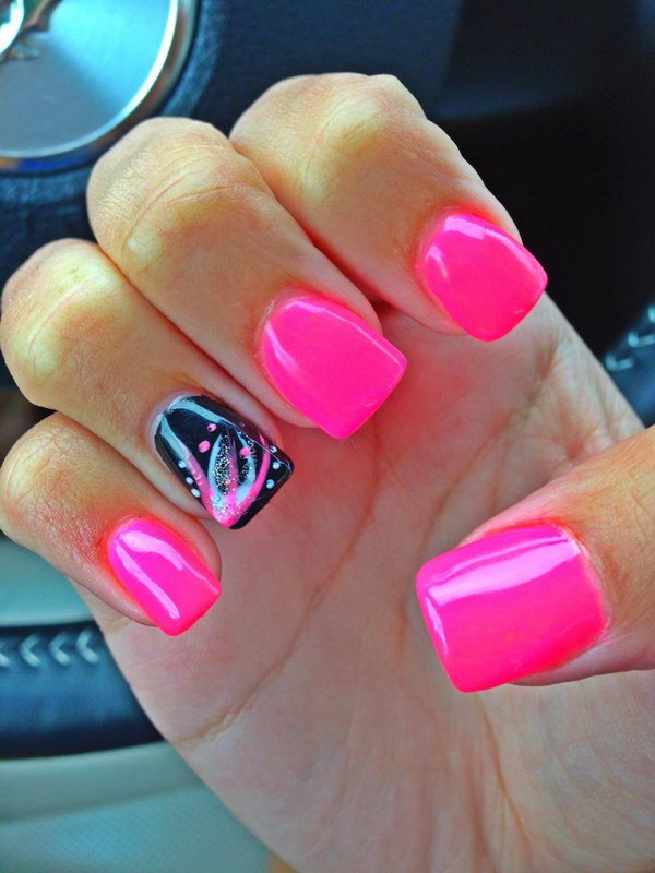 50 Beautiful Pink And Black Nail Designs 2017