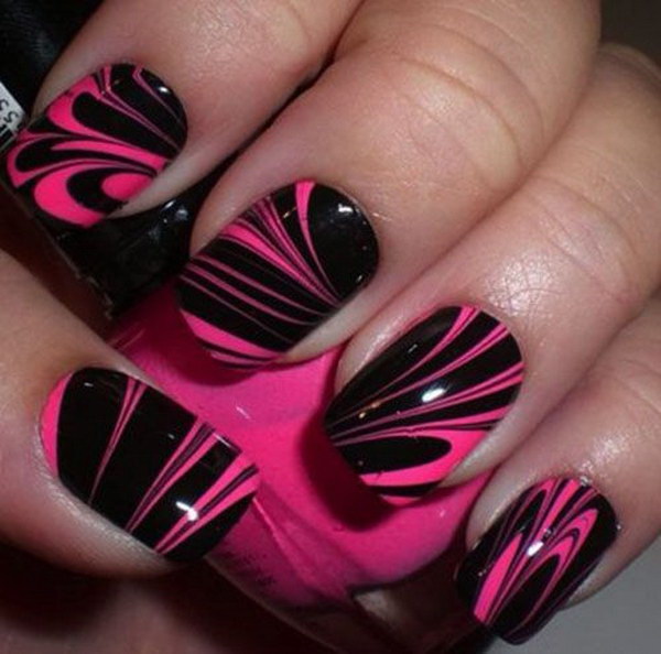 50 Beautiful Pink And Black Nail Designs 2017