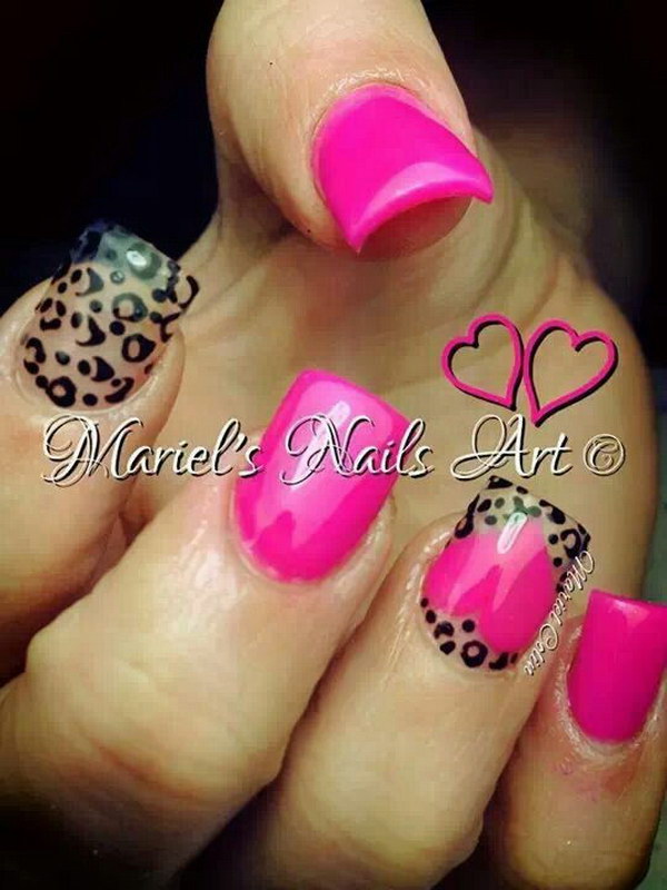 Diseño de uñas de San Valentín con estampado de animales.'s Nail. 