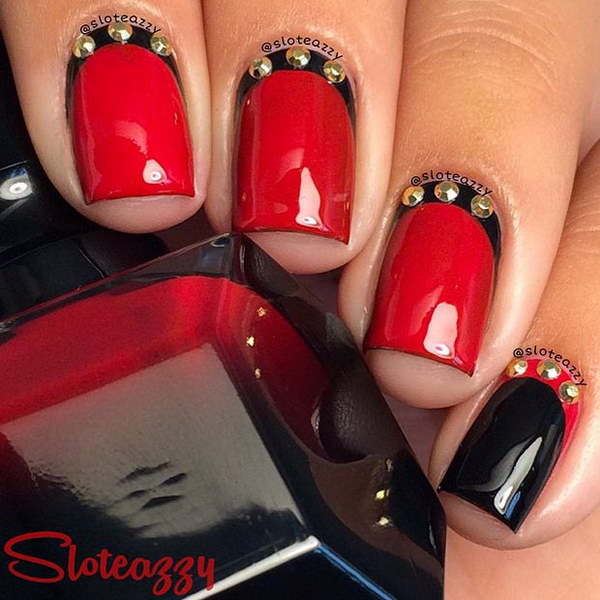 45 Stylish Red And Black Nail Designs 17