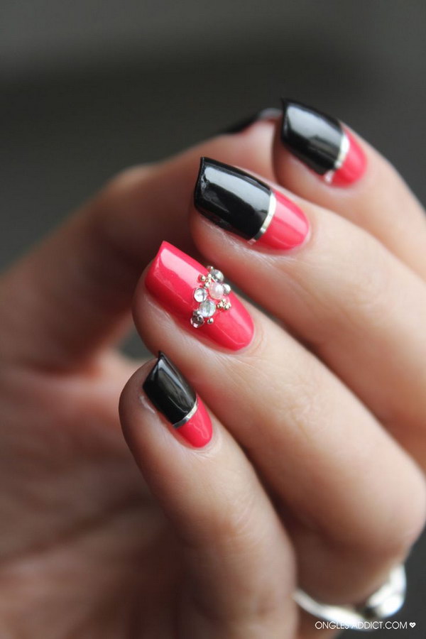 45+ Stylish Red and Black Nail Designs 2017