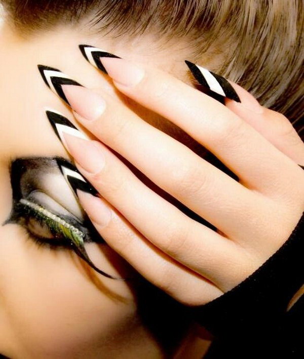 stiletto nails black designs