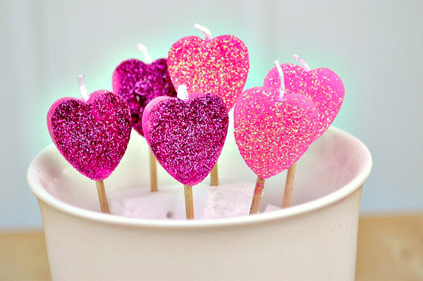 Heart Shaped Lollipop Candles