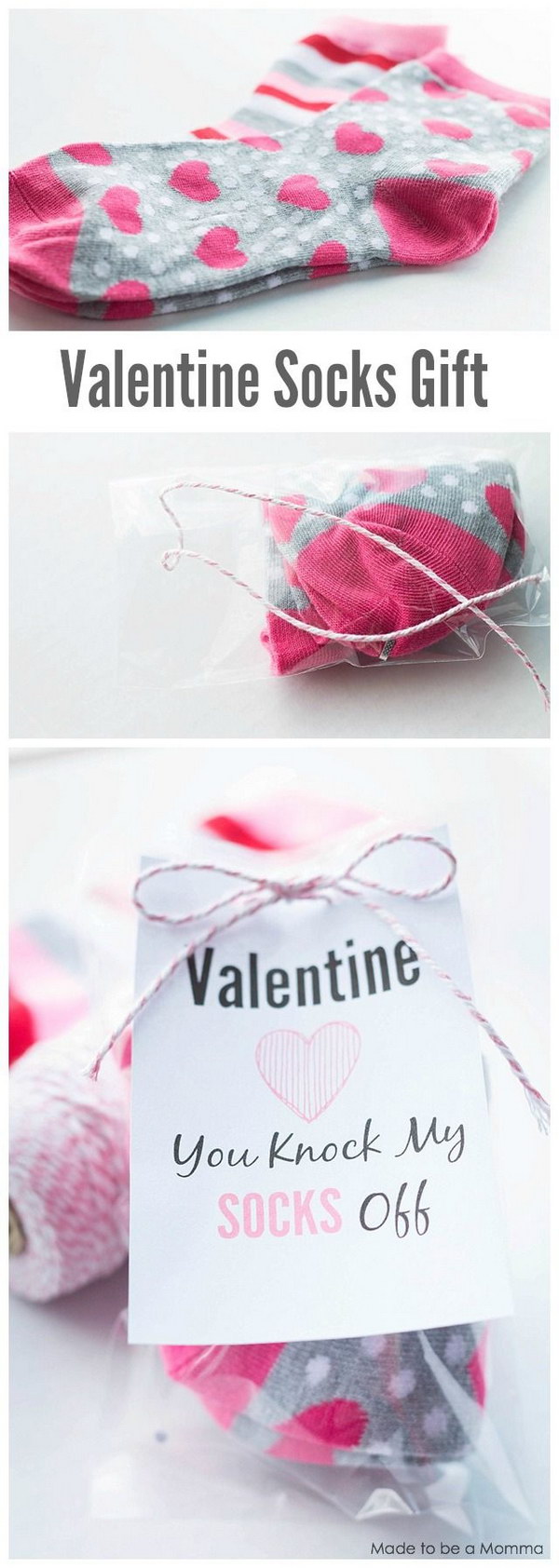 Valentine Socks Gift Idea with Free Printable