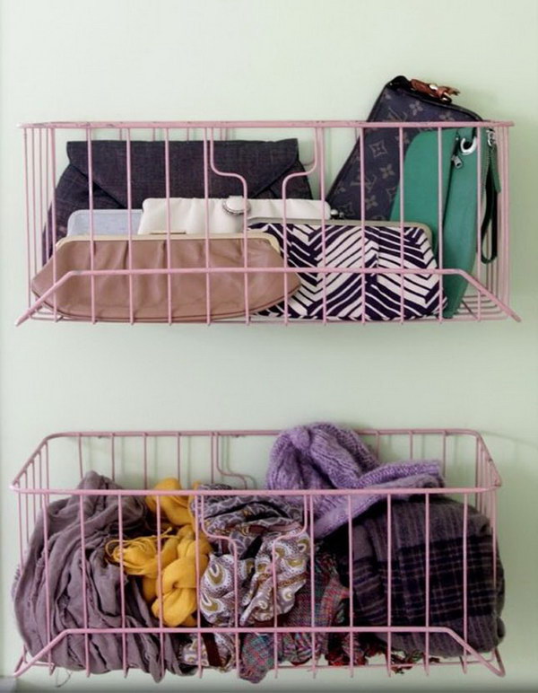 Wire Baskets as Storage Idea.