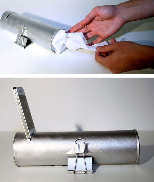 Are you going to have an impromptu dance party in your school? This amplifying speaker made out of a recycled Pringles can will give your music extra volume and a crisper, cleaner sound.