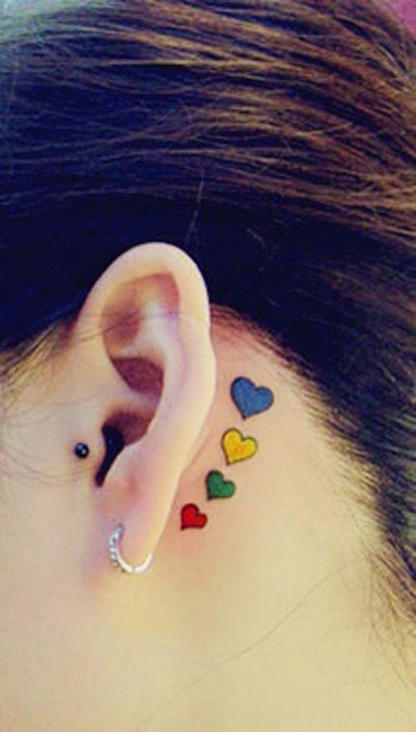 60+ Pretty Designs of Ear Tattoos 2017