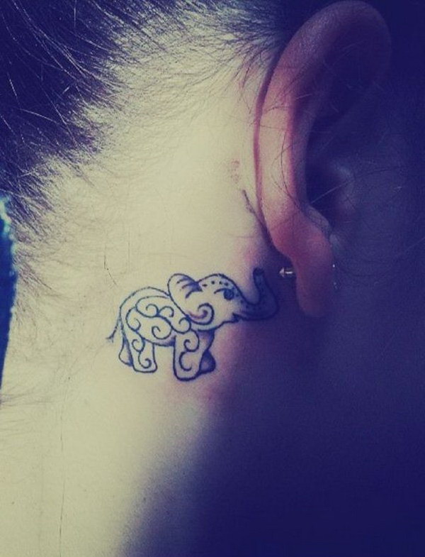 60+ Pretty Designs of Ear Tattoos 2017