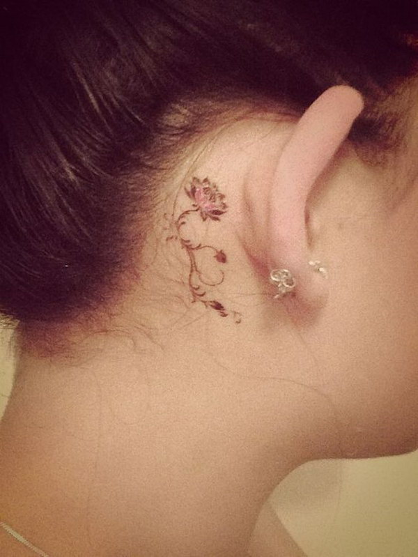 flower tattoo ear