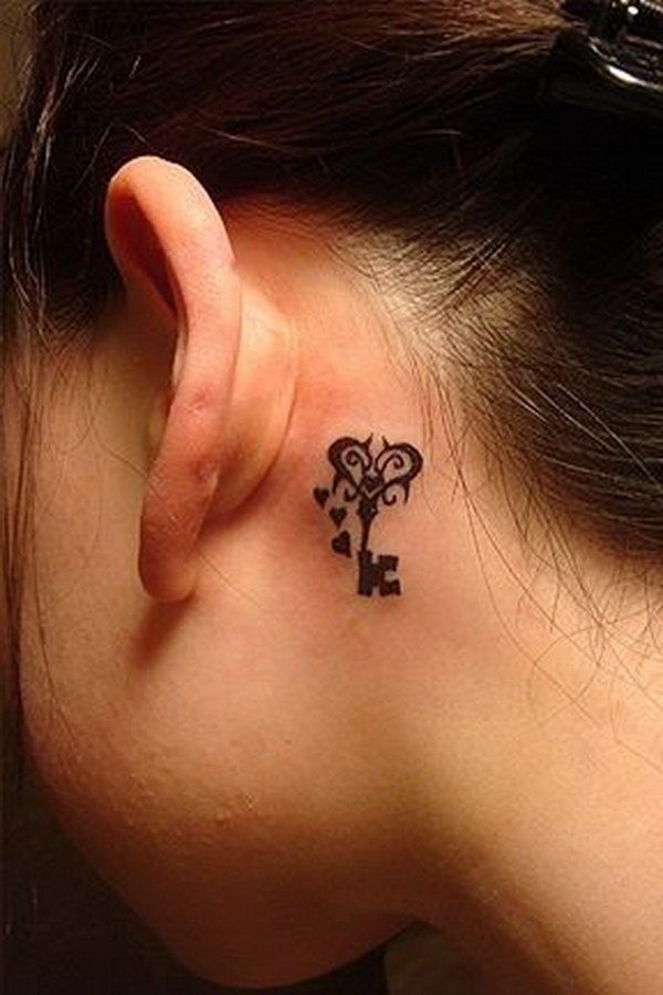 60+ Pretty Designs of Ear Tattoos 2017