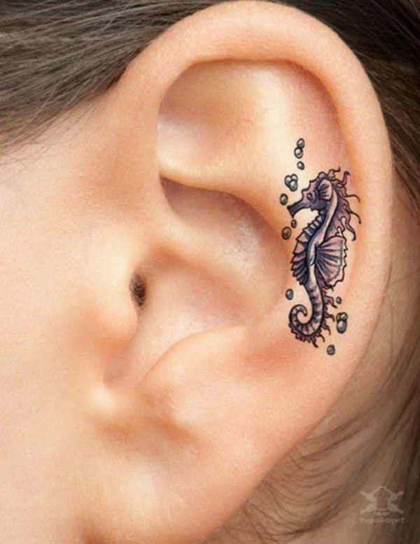 60+ Pretty Designs of Ear Tattoos 2017