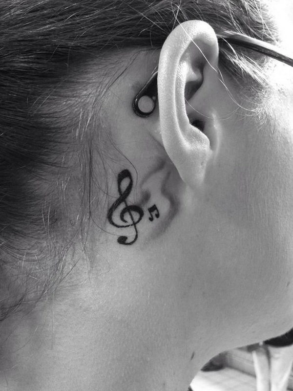 60+ Pretty Designs of Ear Tattoos 2017