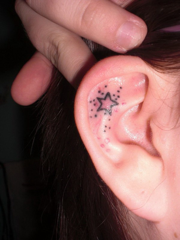 60+ Pretty Designs of Ear Tattoos 2017