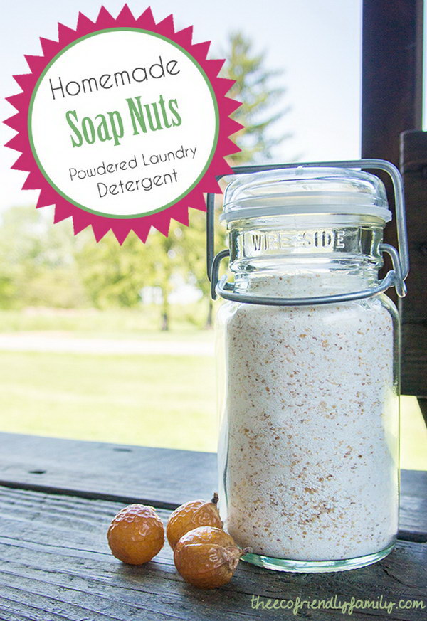 DIY Powdered Soap Nuts Laundry Detergent Recipe.