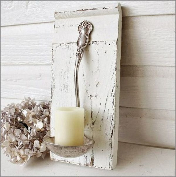 Shabby Chic Spoon  Candle Light Holders