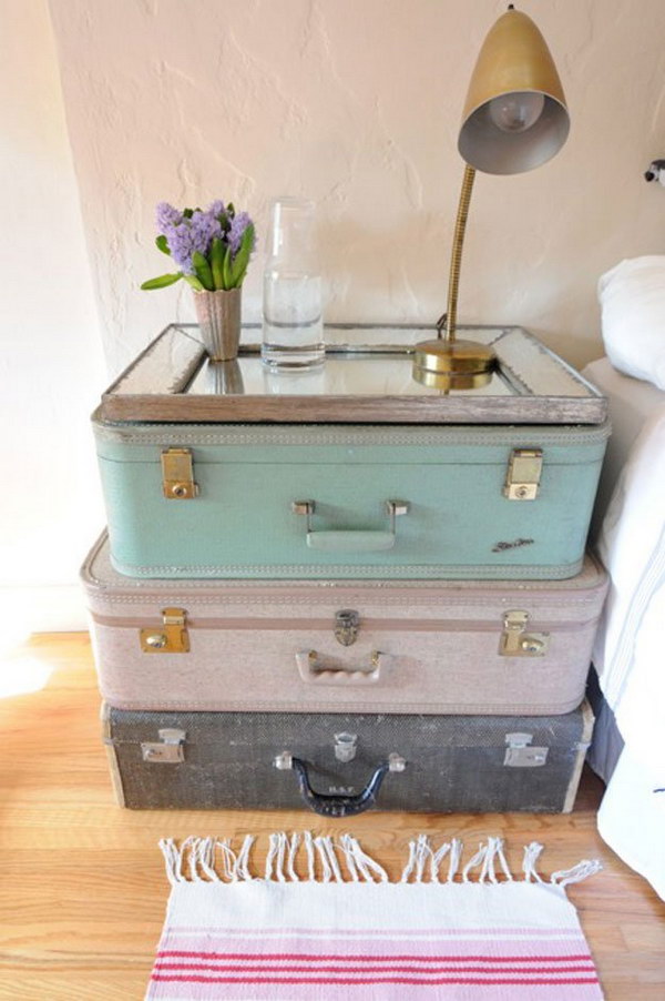 Beautiful Vintage Suitcase Nightstand