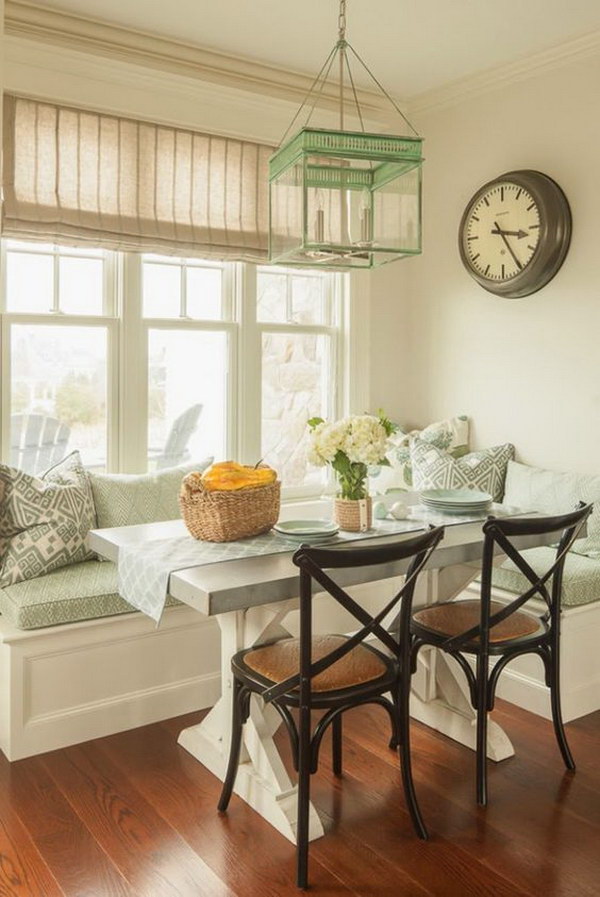 Light green Themed Breakfast Nook.