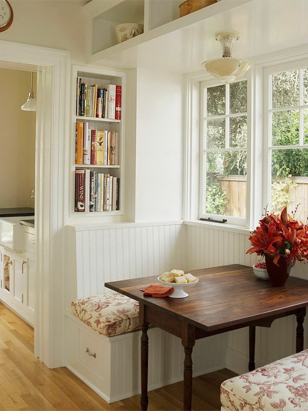 Tiny Breakfast Nook with Storage.