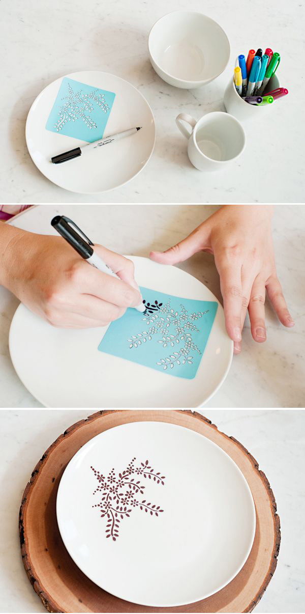 DIY Sharpie Dinnerware.