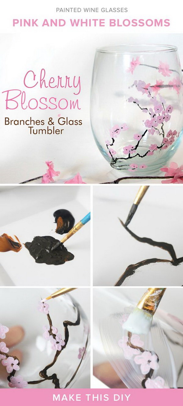 DIY Painted Wine Glasses.