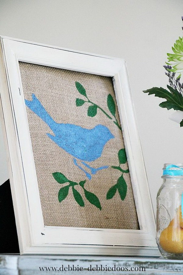 DIY Spring Burlap Art.