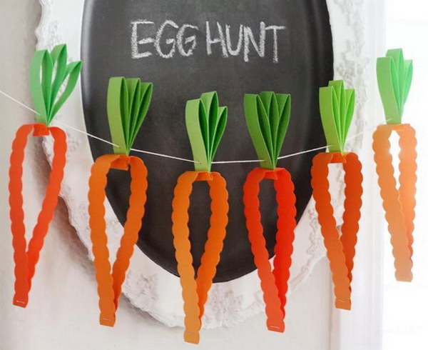 Easy Paper Carrot Garland For Kids In Under Ten Minutes