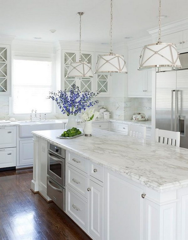 White kitchen lighting