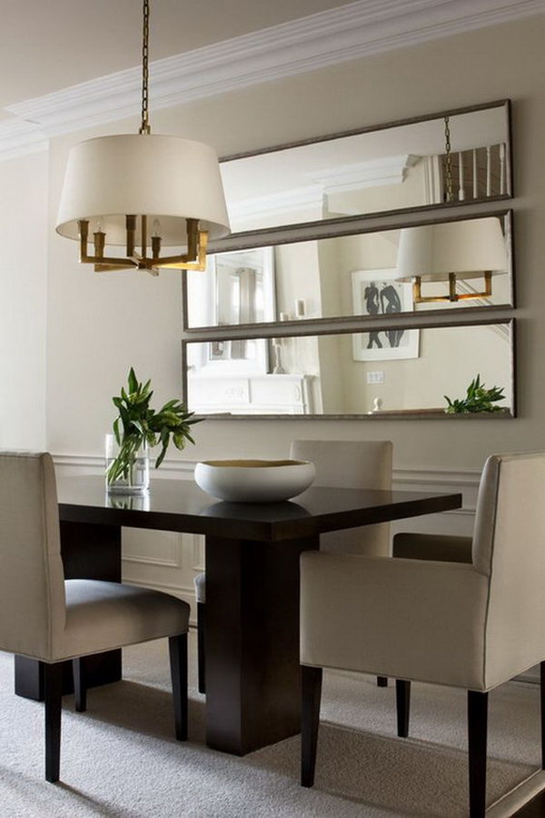 Small Dining Room with Wall Mirrors. 