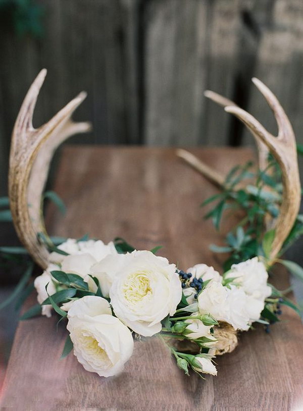 DIY Flower Crown with Antlers Tutorial 