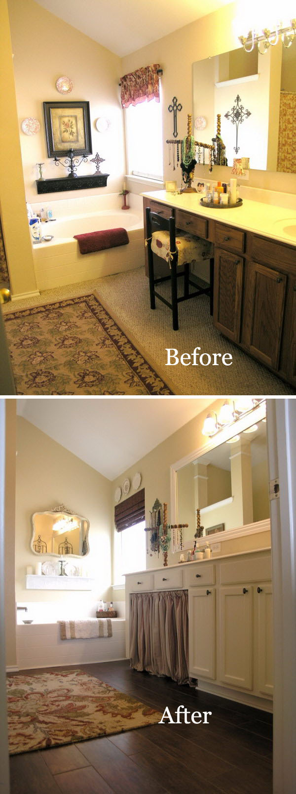 From Dark and Dirty to Bright and Clean Master Bathroom Transformation.