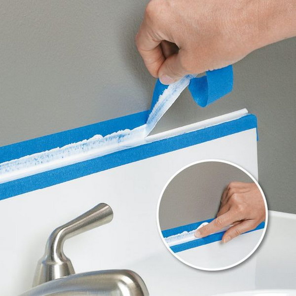 Use tape to Make a Straight, Smooth Caulk Line.