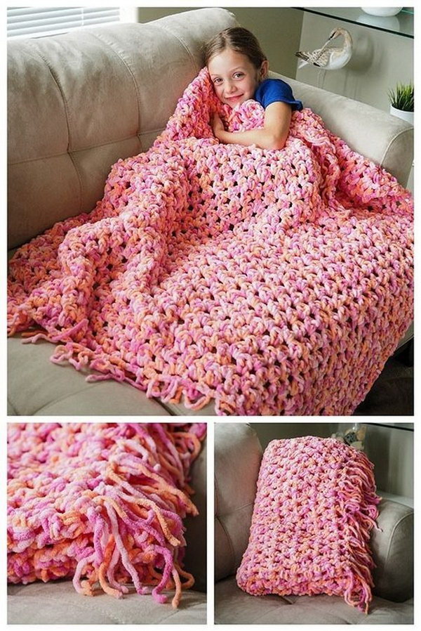 Crocheted Sofa Blanket.