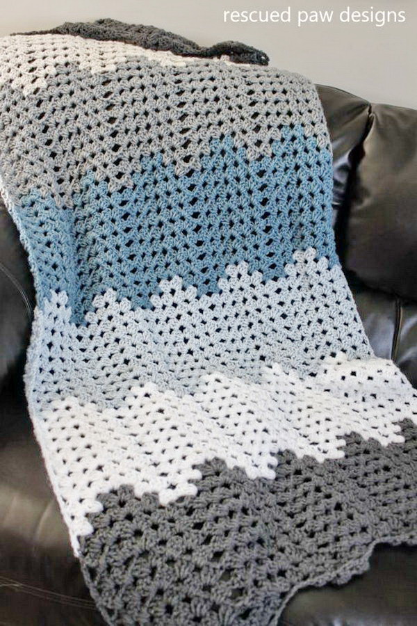 Rippling Trellis Crochet Blanket Pattern.
