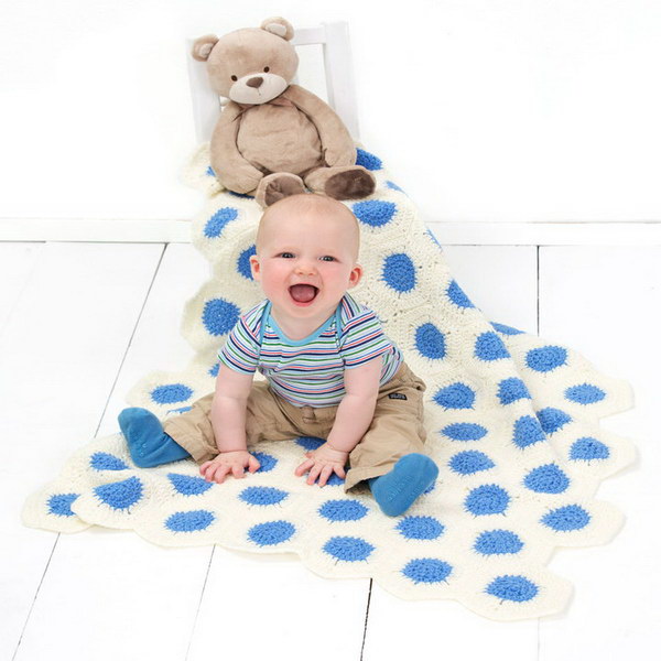 Polka Dot Baby Blanket.